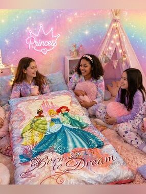 Disney Princess "Born to Dream" themed youth sleeping bag